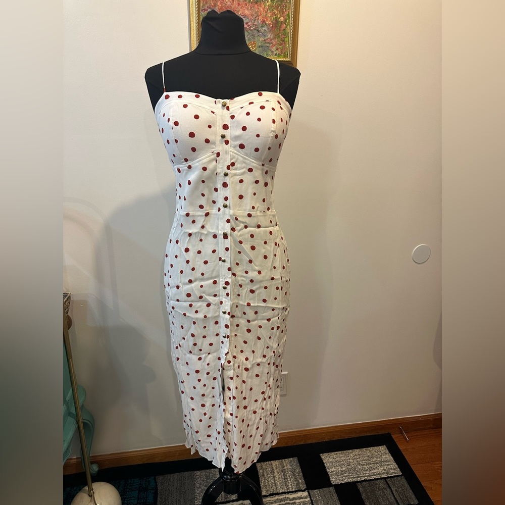VIX PAULAHERMANNY Built in Bra and elastic back White & Red Polka Dot Mi…
